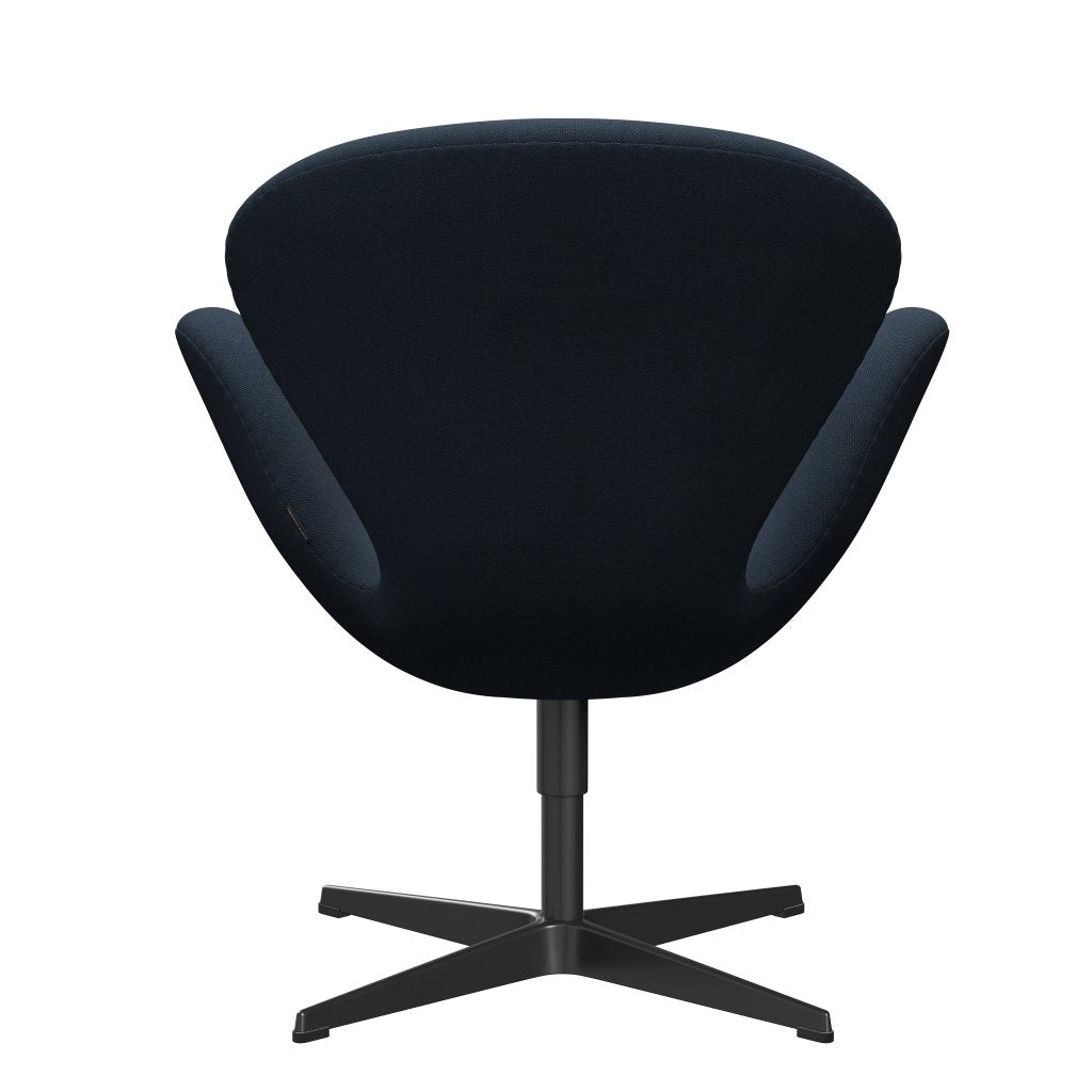 Fritz Hansen Swan Lounge Chair, Black Lacquered/Steelcut trio tmavě hnědá modrá