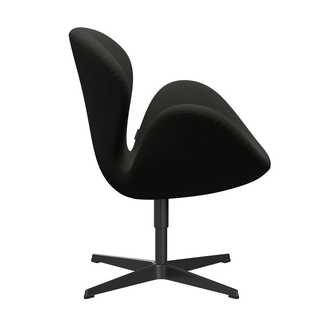 Fritz Hansen Swan Lounge Chair, Black Lacquered/Steelcut Trio Dark Brown