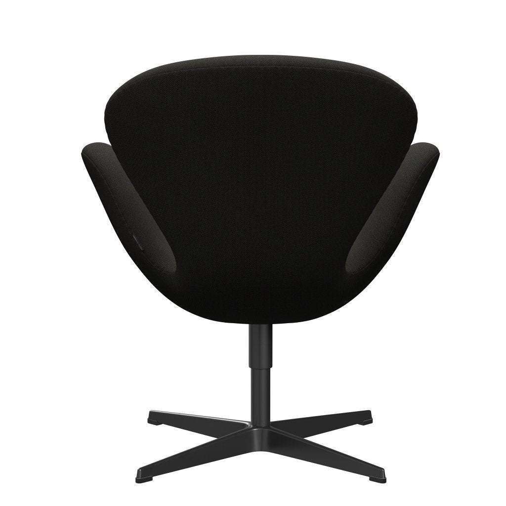 Fritz Hansen Swan Lounge Chair, Black Lacquered/Steelcut trio tmavě hnědé