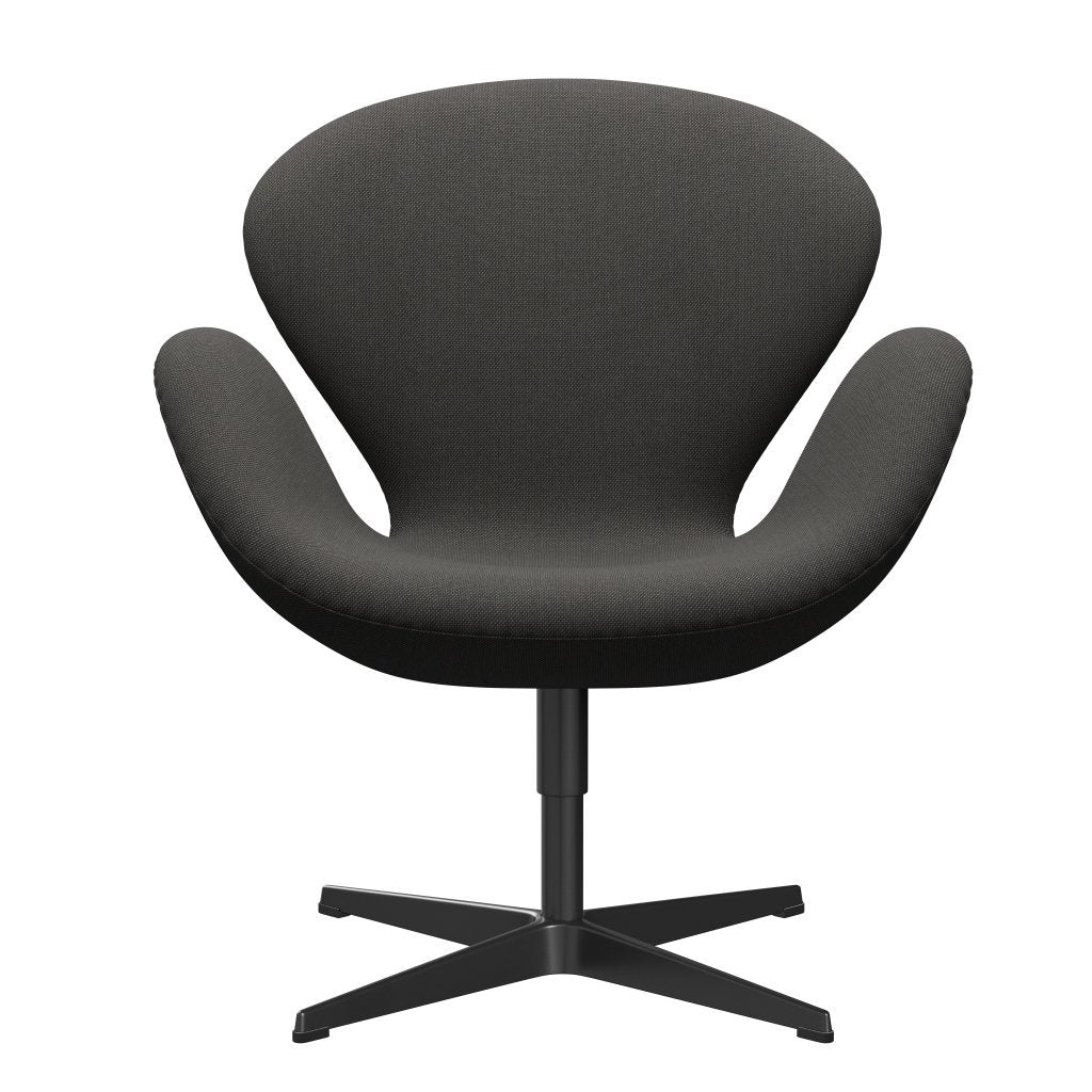 Fritz Hansen Swan Lounge Chair, Black Lacquered/Steelcut trio tmavě šedá