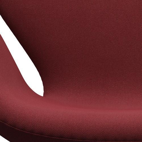 Fritz Hansen Swan Lounge Chair, Black Lacquered/Steelcut Trio Dark Red