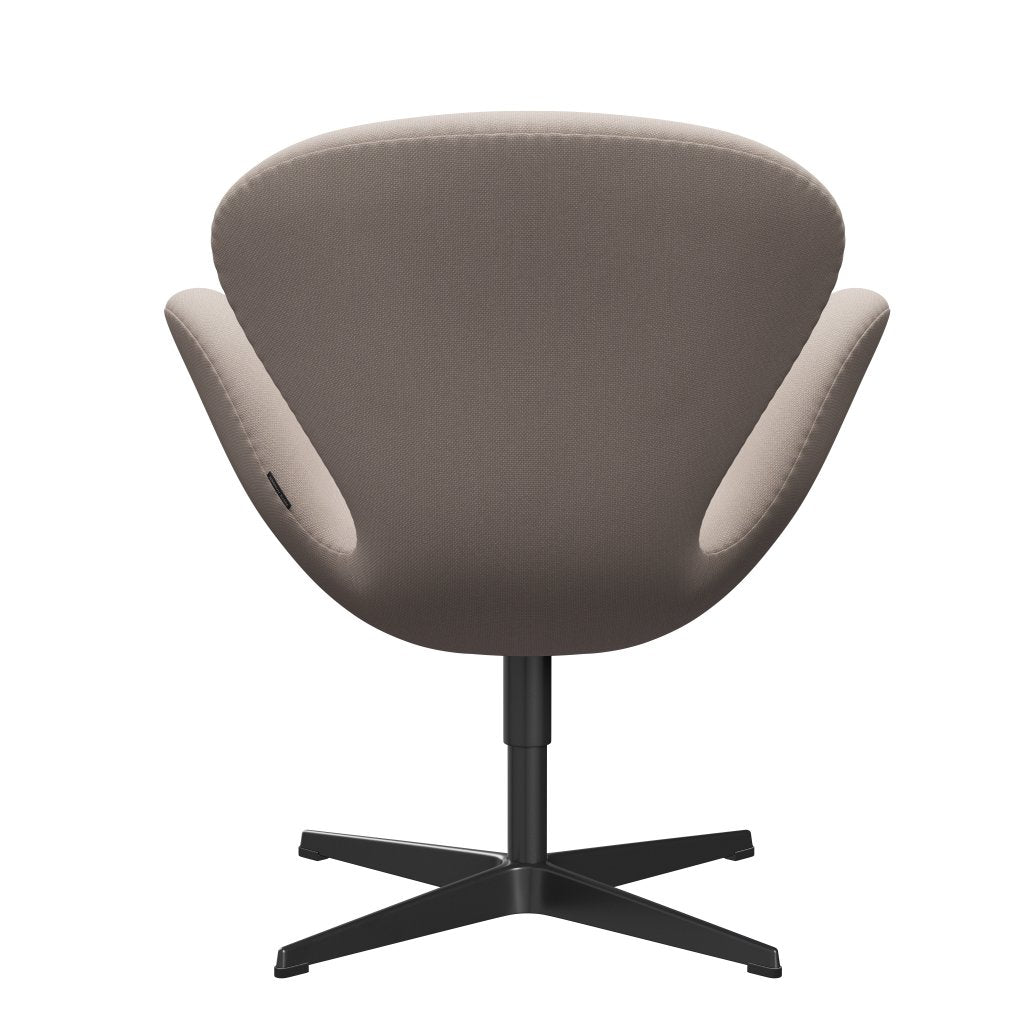 Fritz Hansen Swan Lounge Chair, Black Lacquered/Steelcut Trio Light Beige