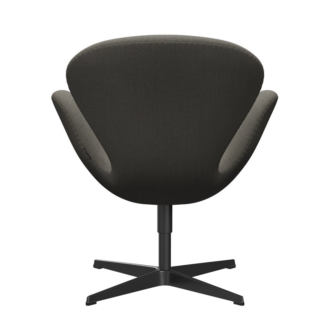 Fritz Hansen Swan Lounge Chair, Black Lacquered/Steelcut trio světle hnědá