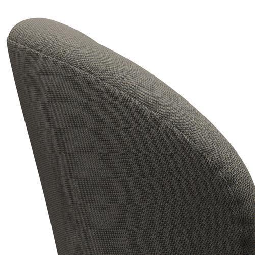 Fritz Hansen Swan Lounge Chair, Black Lacquered/Steelcut trio světle hnědá