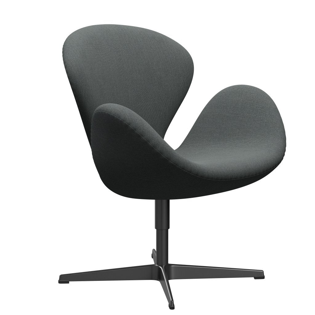 Fritz Hansen Swan Lounge Chair, Black Lacquered/Steelcut trio Coal