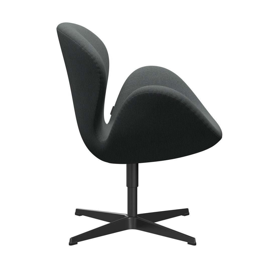 Fritz Hansen Swan Lounge Chair, Black Lacquered/Steelcut trio Coal