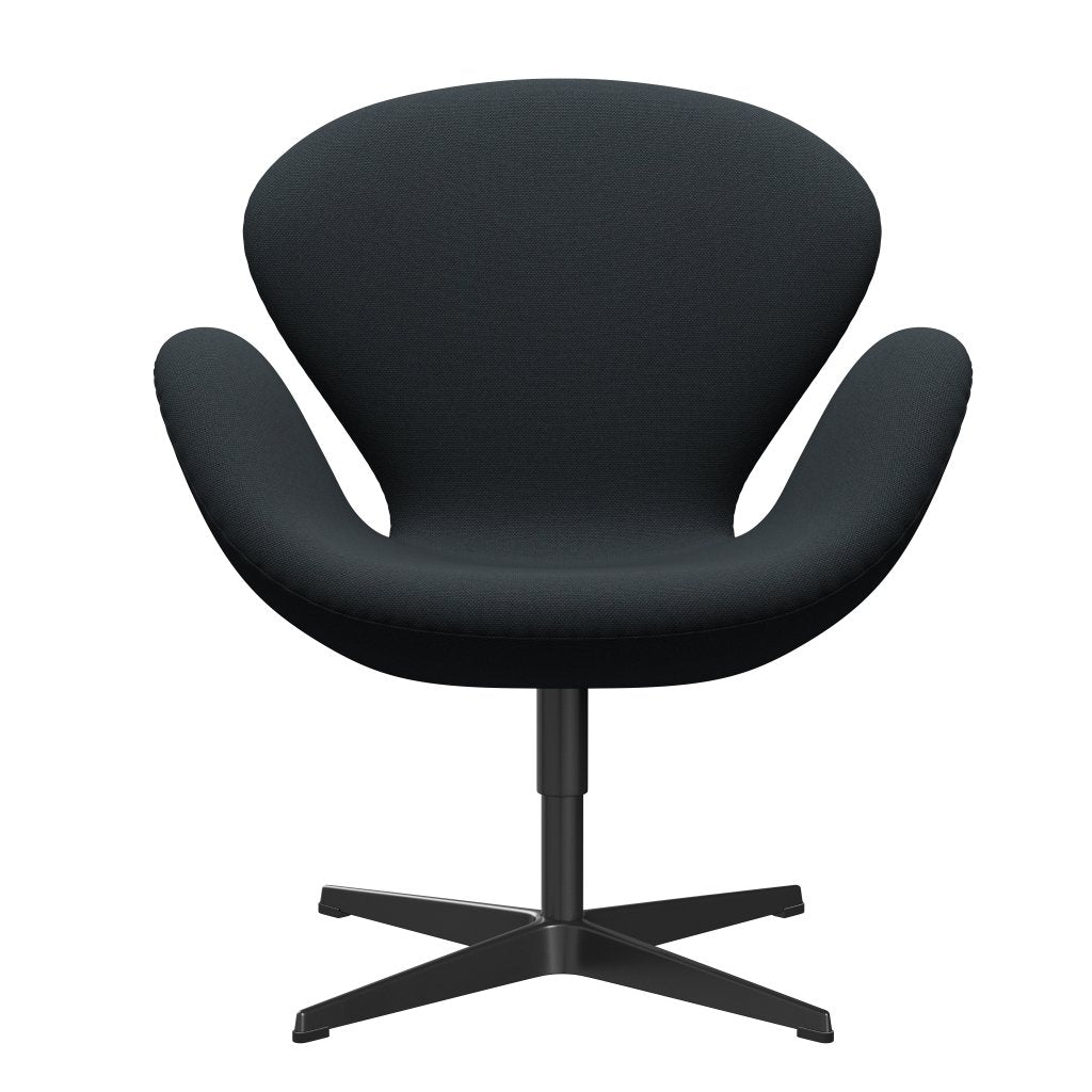 Fritz Hansen Swan Lounge Chair, Black Lacquered/Steelcut Trio Black