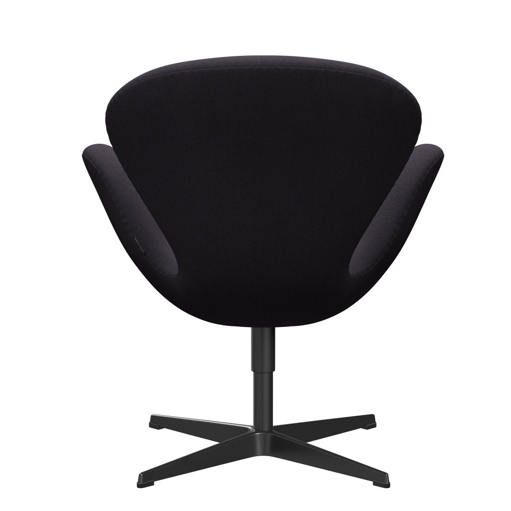 Fritz Hansen Swan Lounge Chair, Black Lacquered/Steelcut trio Warm Dark Blue