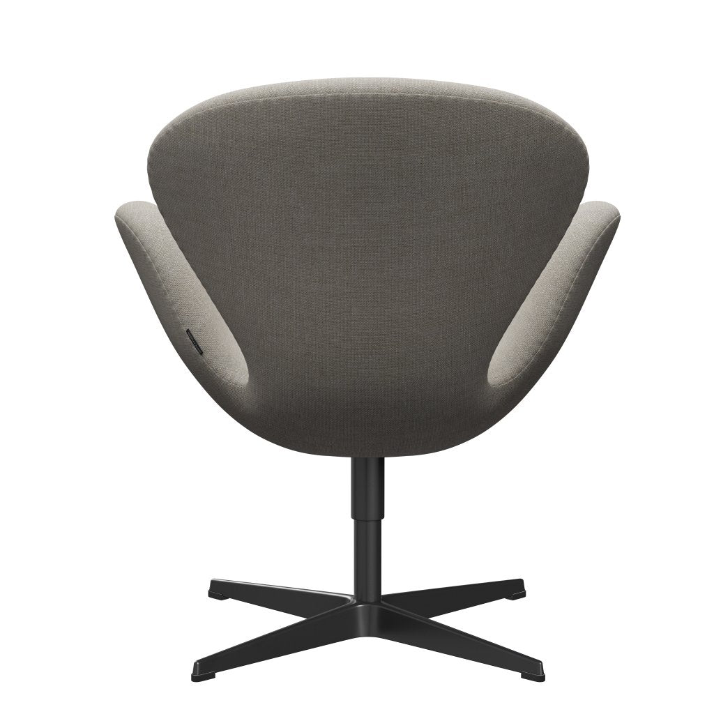 Fritz Hansen Swan Lounge Chair, Black Lacquered/Sunniva Beige