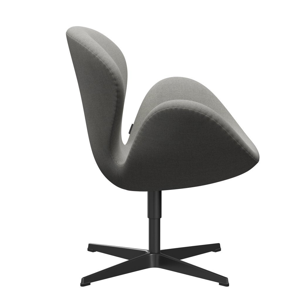 Fritz Hansen Swan Lounge Chair, Black Lacquered/Sunniva Sand/Light Grey