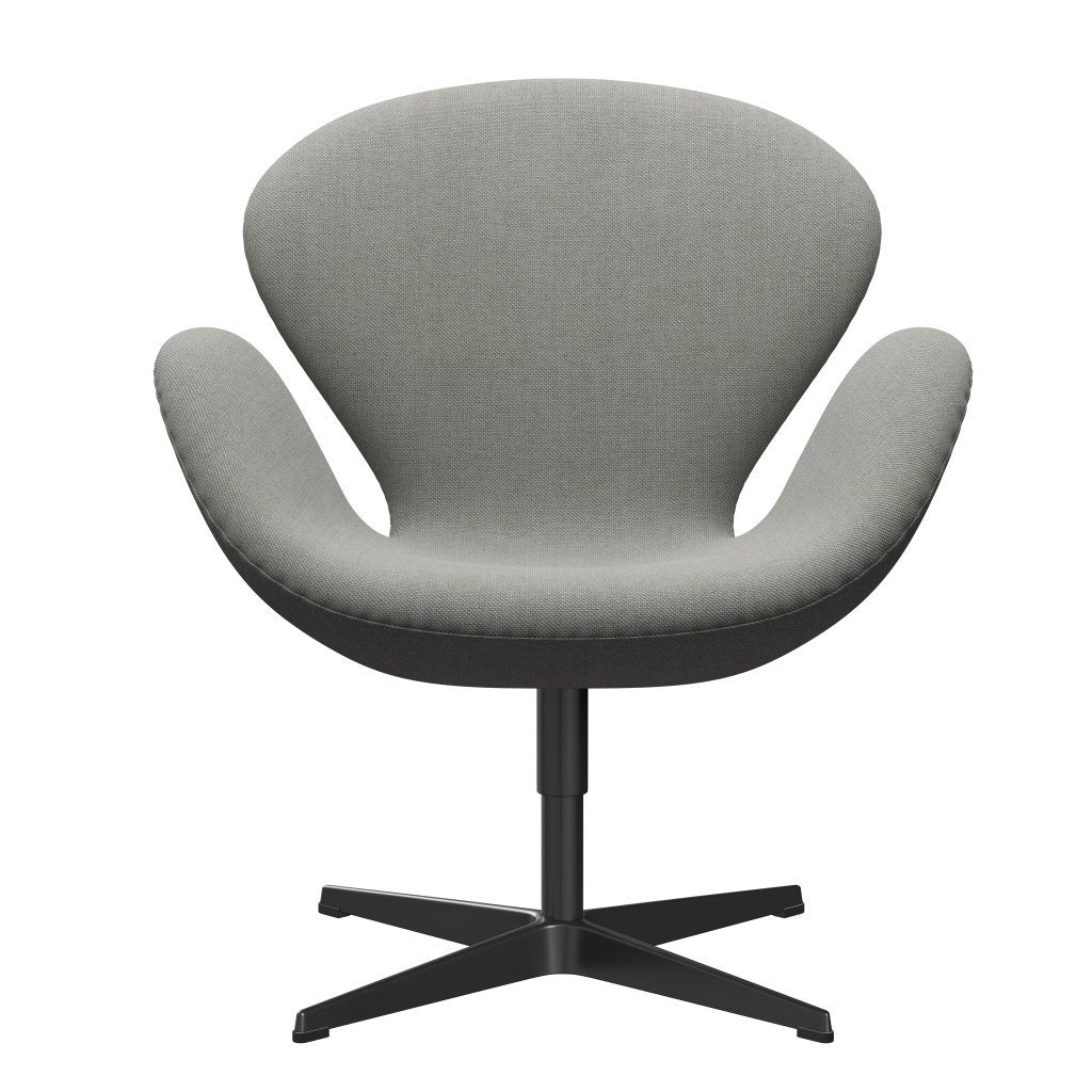 Fritz Hansen Swan Lounge Chair, Black Lacquered/Sunniva Sand/Light Grey