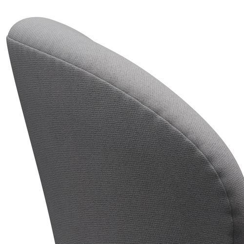 Fritz Hansen Swan Lounge Chair, Black Lacquered/Tonus Light Grey