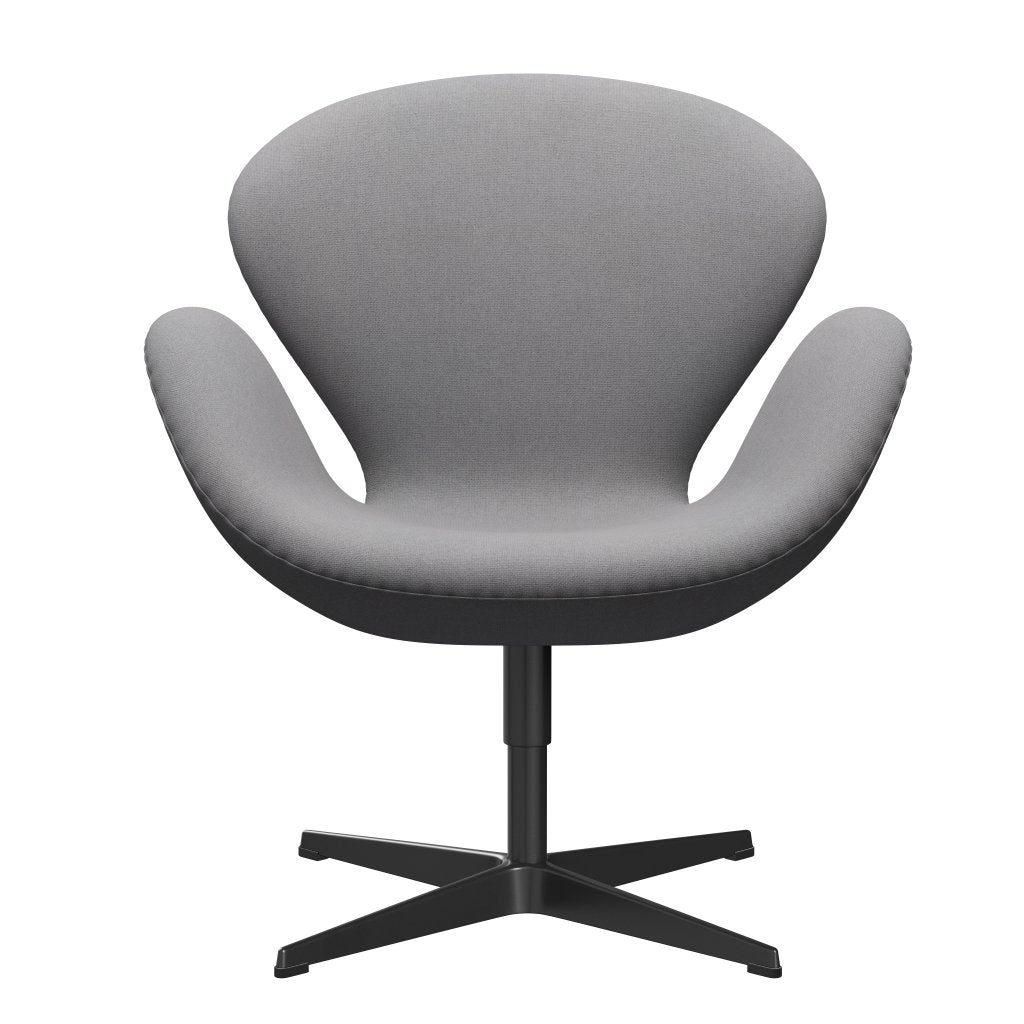 Fritz Hansen Swan Lounge Chair, Black Lacquered/Tonus Light Grey