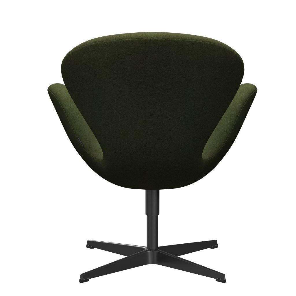 Fritz Hansen Swan Lounge Chair, Black Lacquered/Tonus Vojenská zelená