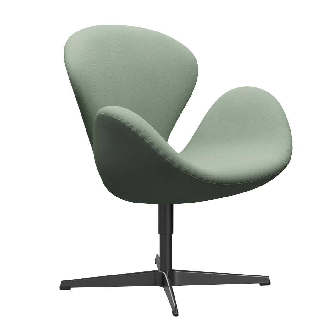 Fritz Hansen Swan Lounge Chair, Black Lacquered/Tonus máta zelená