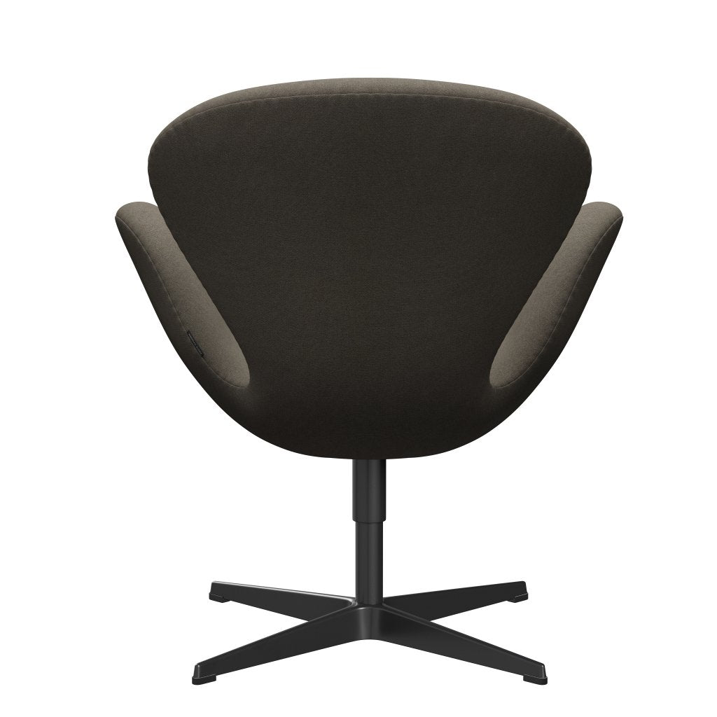 Fritz Hansen Swan Lounge Chair, Black Lacquered/Tonus Dusty Brown