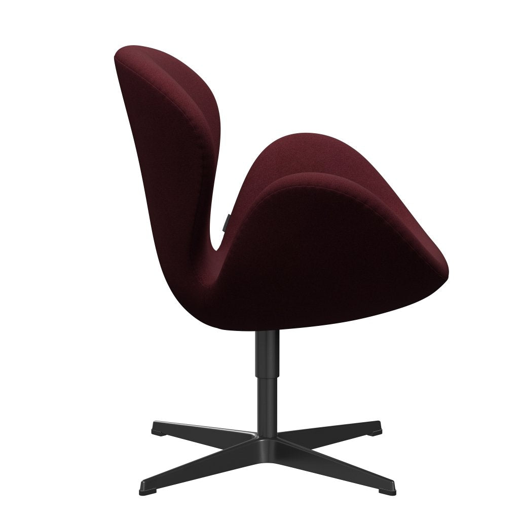 Fritz Hansen Swan Lounge Chair, černá lakovaná/tonus víno červené