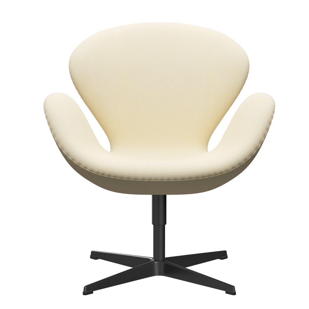 Fritz Hansen Swan Lounge Chair, Black Lacquered/Tonus Wote White