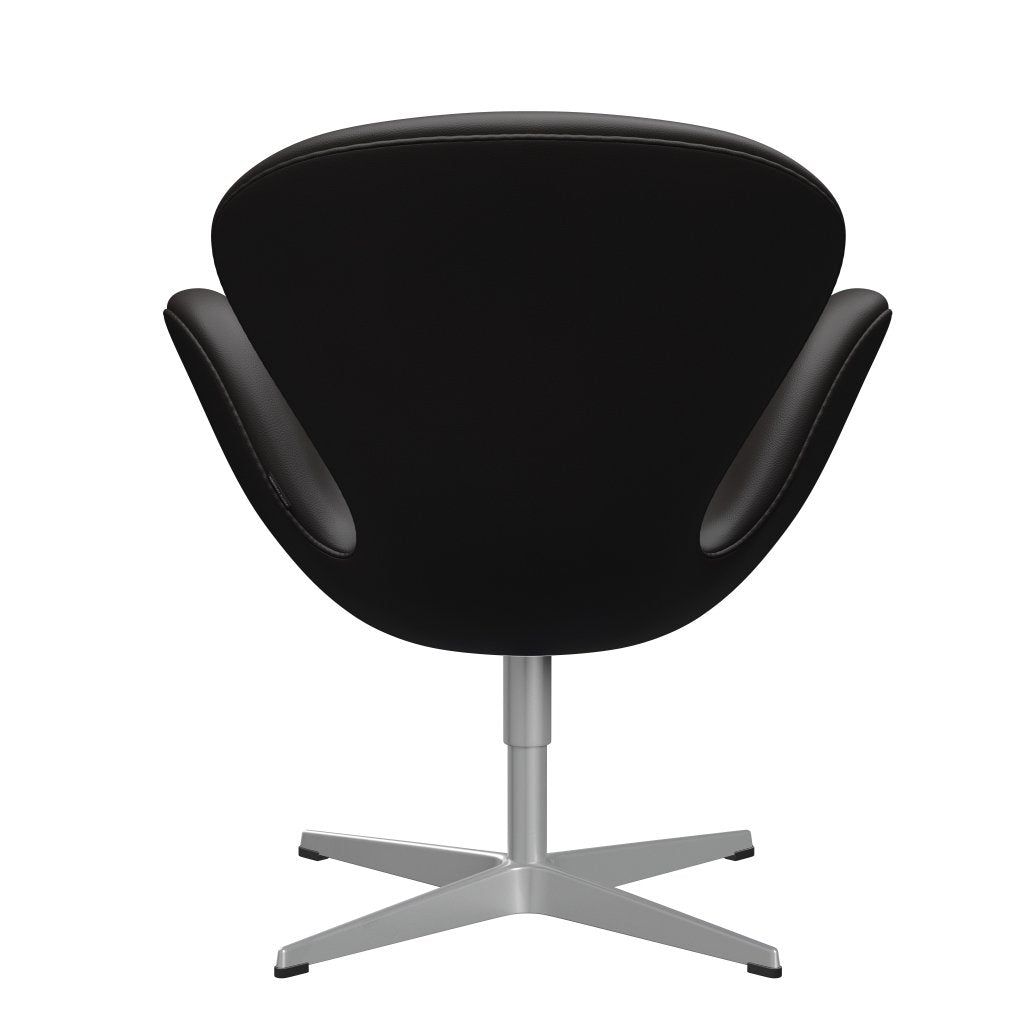 Fritz Hansen Swan Lounge Chair, Silver Grey/Aura Black Brown