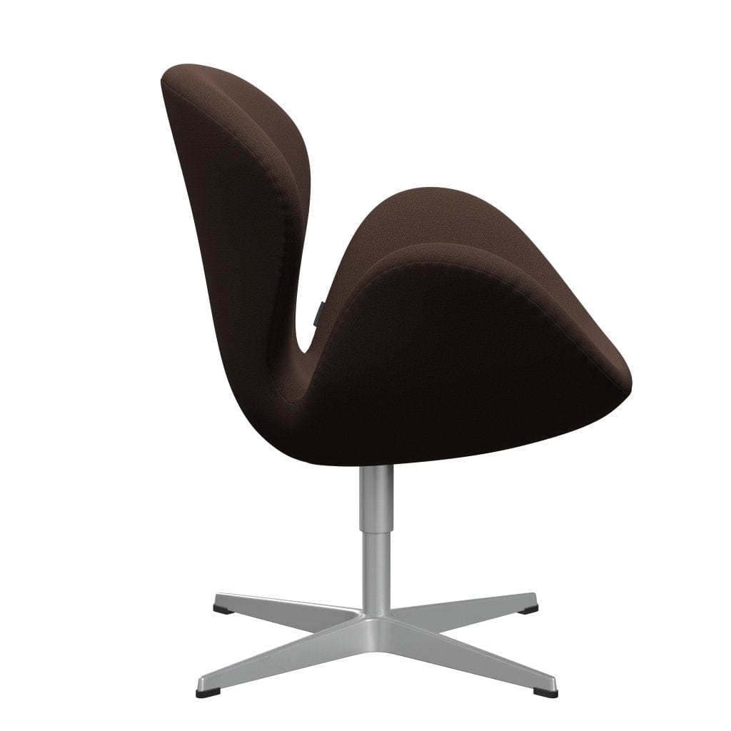 Fritz Hansen Swan Lounge Chair, Silver Grey/Capture Chocolate Brown