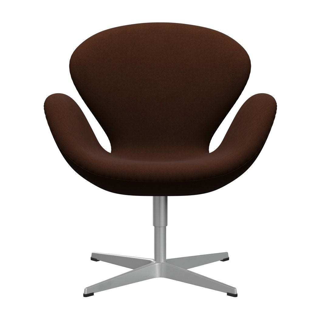 Fritz Hansen Swan Lounge Chair, Silver Grey/Comfort Dark Brown