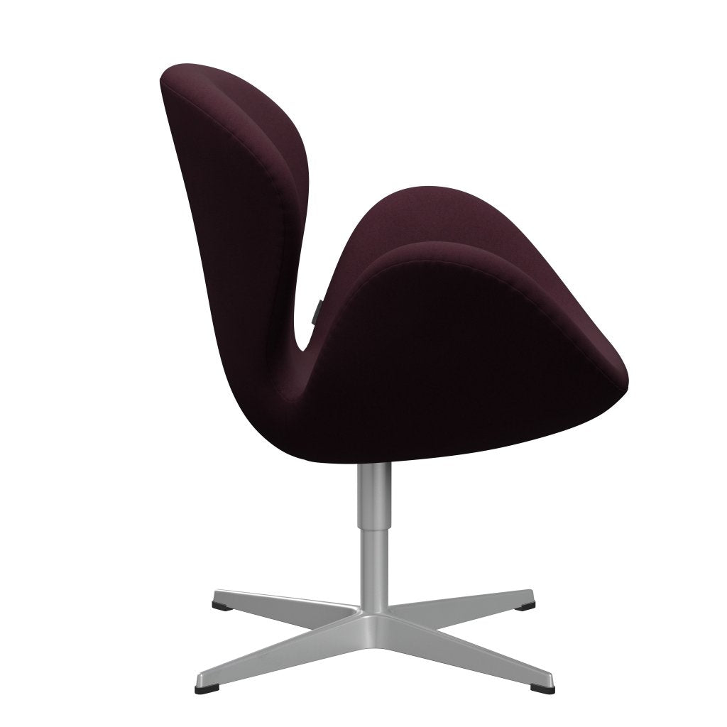 Fritz Hansen Swan Lounge Chair, Silver Grey/Comfort Light Bordeaux