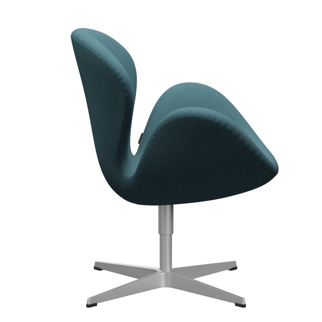 Fritz Hansen Swan Lounge Chair, Silver Grey/Comfort Light Grey/Blue