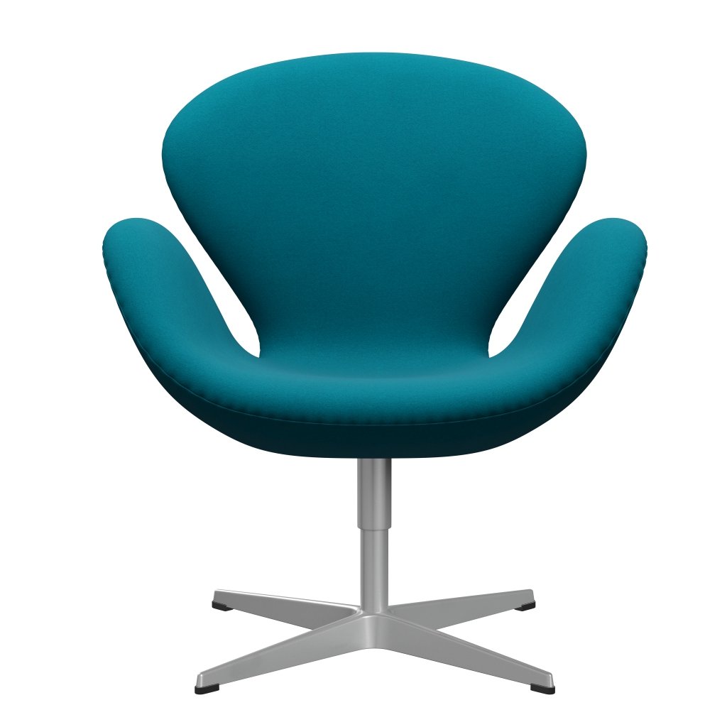 Židle Fritz Hansen Swan Lounge, Silver Grey/Comfort Turquoise (67002)