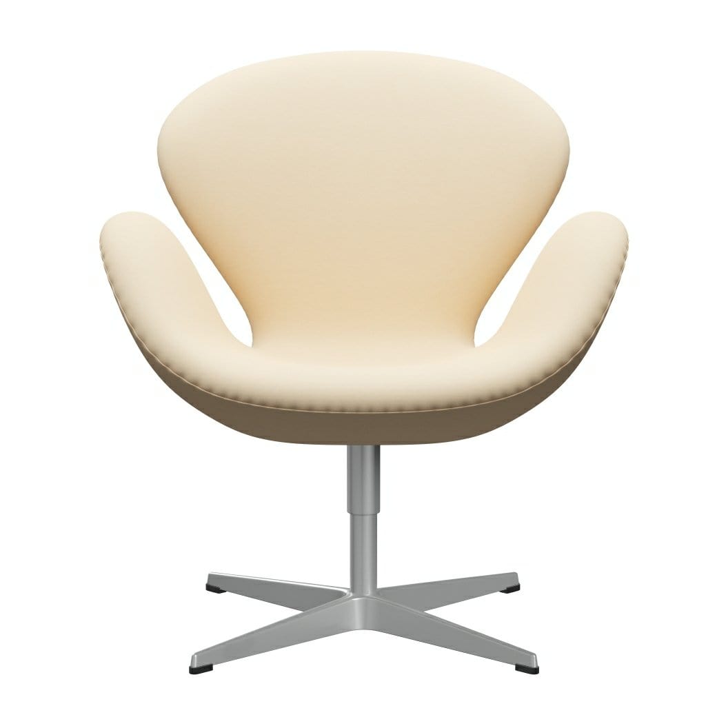 Fritz Hansen Swan Lounge Chair, Silver Grey/Comfort White/Beige