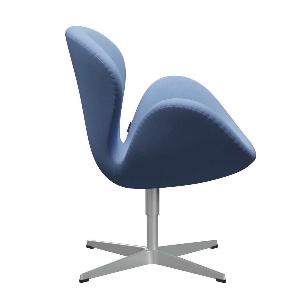 Fritz Hansen Swan Lounge Chair, Silver Grey/Comfort White/Blue