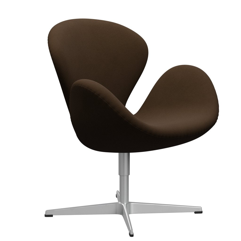 Fritz Hansen Swan Lounge Chair, Silver Grey/Diablo Chestnut