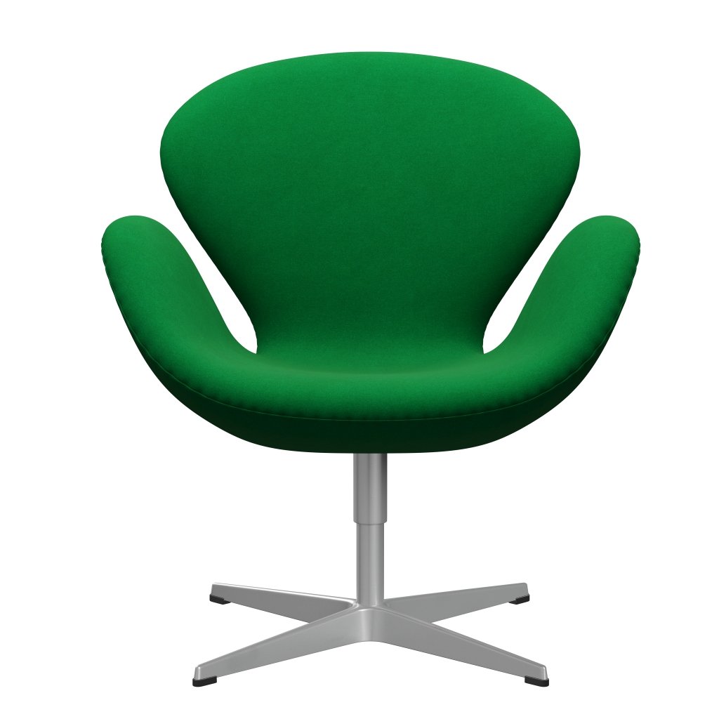 Fritz Hansen Swan Lounge Chair, Silver Grey/Divina Grass Green