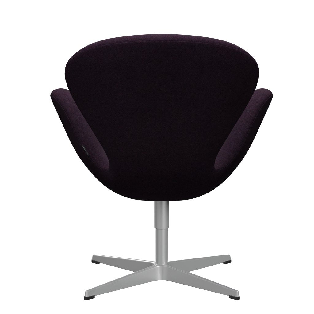 Fritz Hansen Swan Lounge Chair, Silver Grey/Divina Md Aubergine