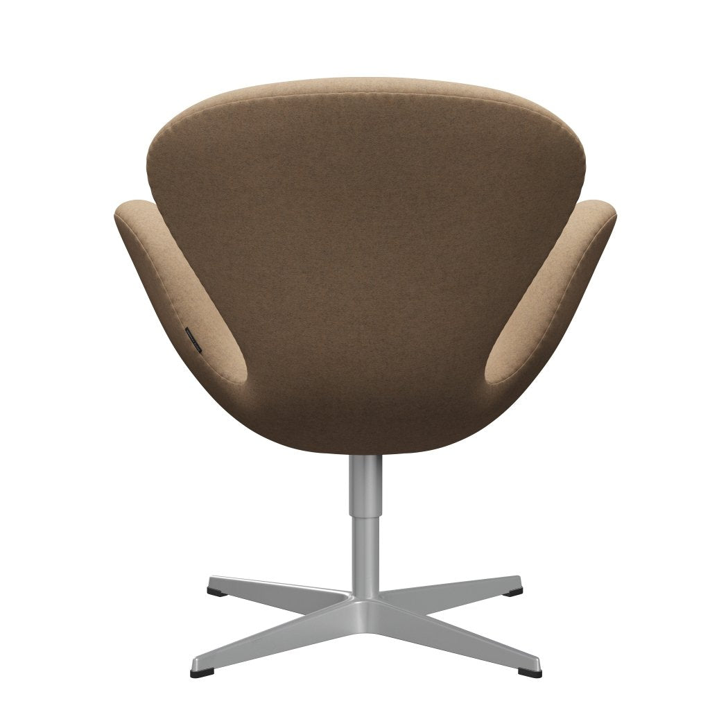 Fritz Hansen Swan Lounge Chair, Silver Grey/Divina Md Cappuccino