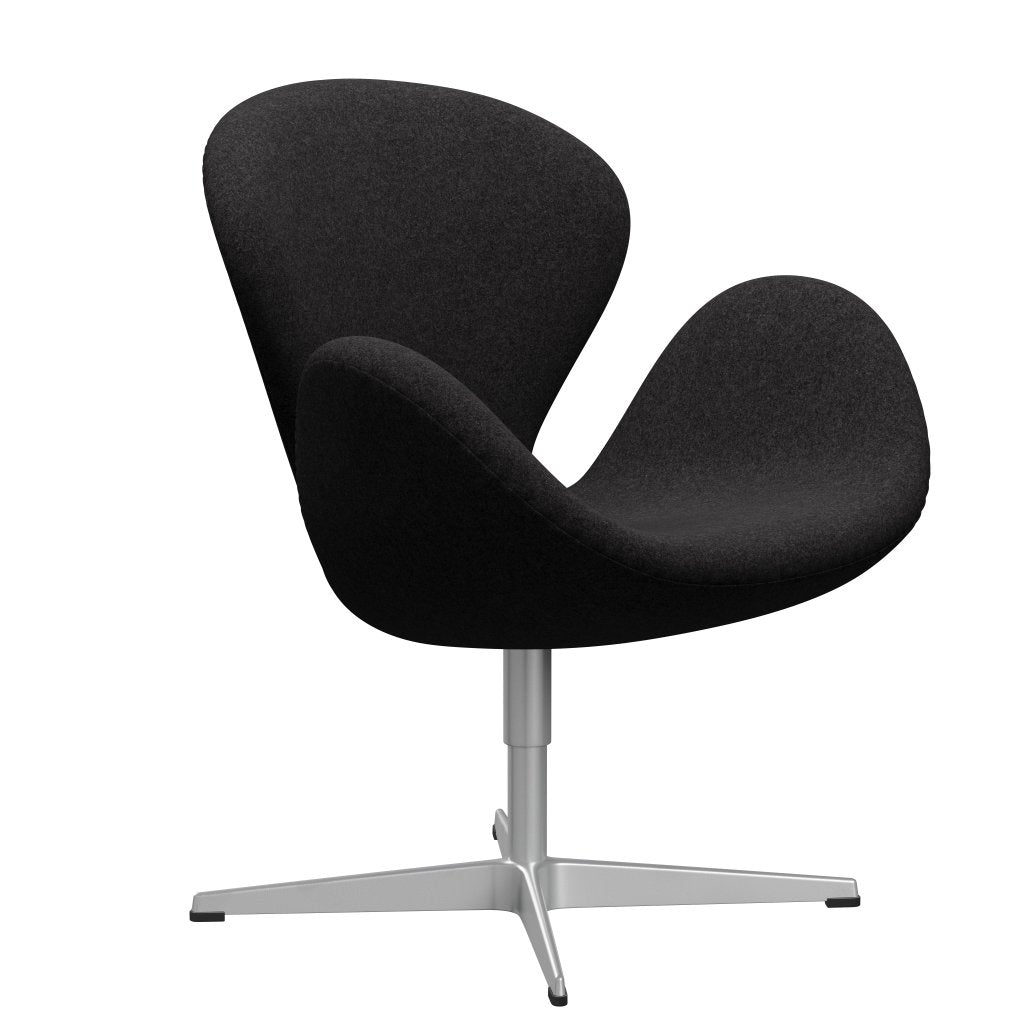 Fritz Hansen Swan Lounge Chair, Silver Grey/Divina Md Dark Grey