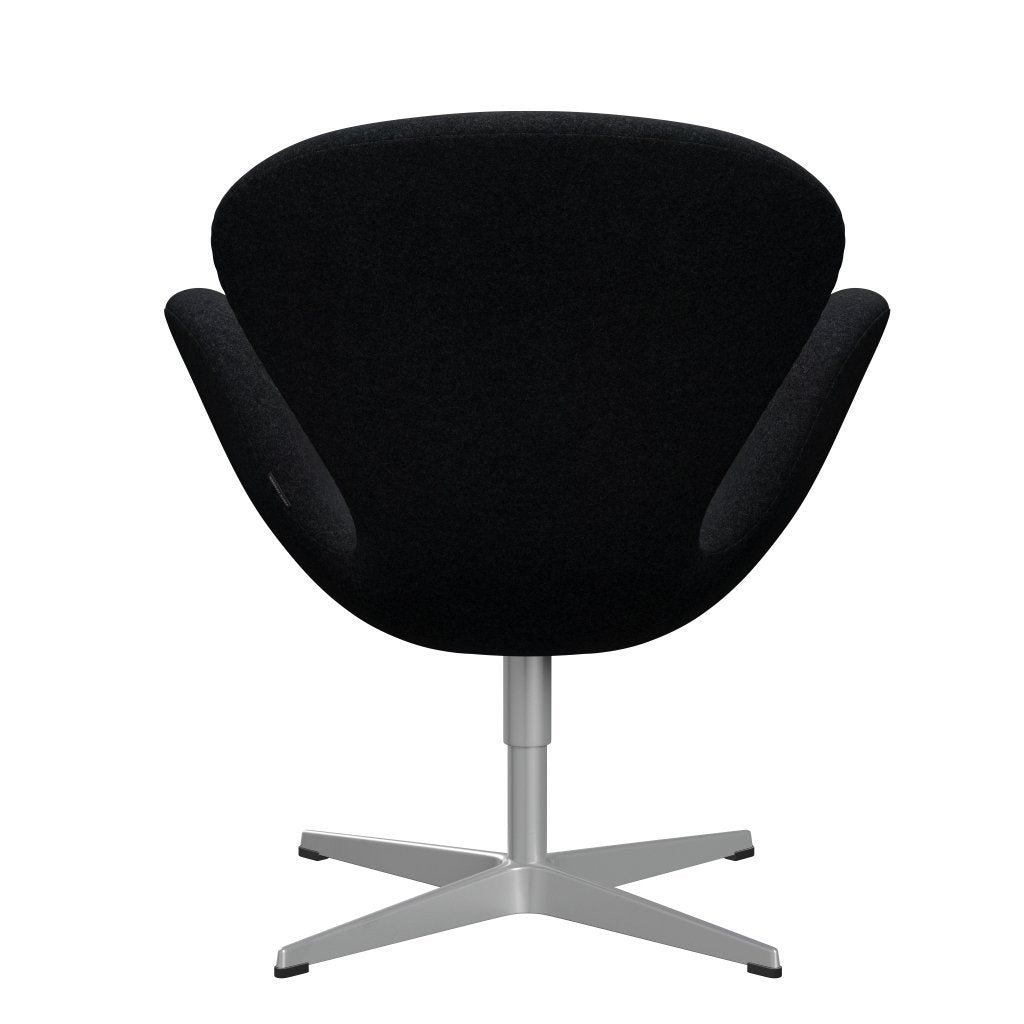 Fritz Hansen Swan Lounge Chair, Silver Grey/Divina MD Black