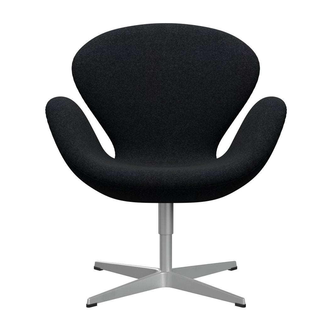 Fritz Hansen Swan Lounge Chair, Silver Grey/Divina Md Black