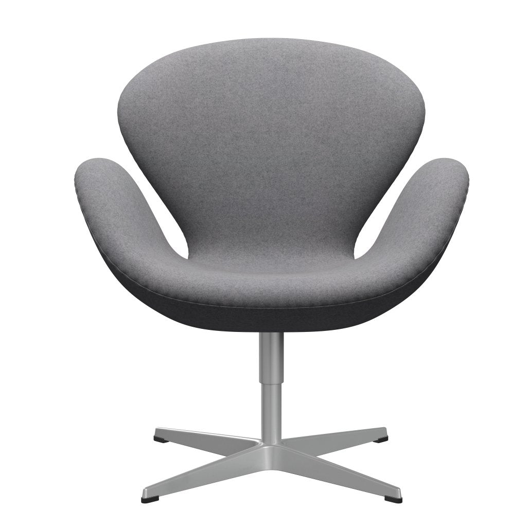 Fritz Hansen Swan Lounge Chair, Silver Grey/Divina melange Stone Grey