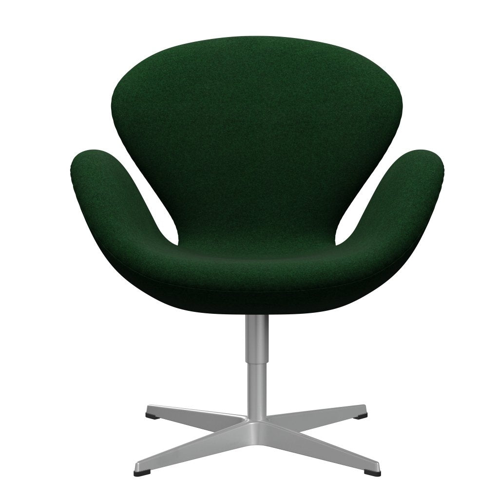 Fritz Hansen Swan Lounge Chair, Silver Grey/Divina Melange Forest Green