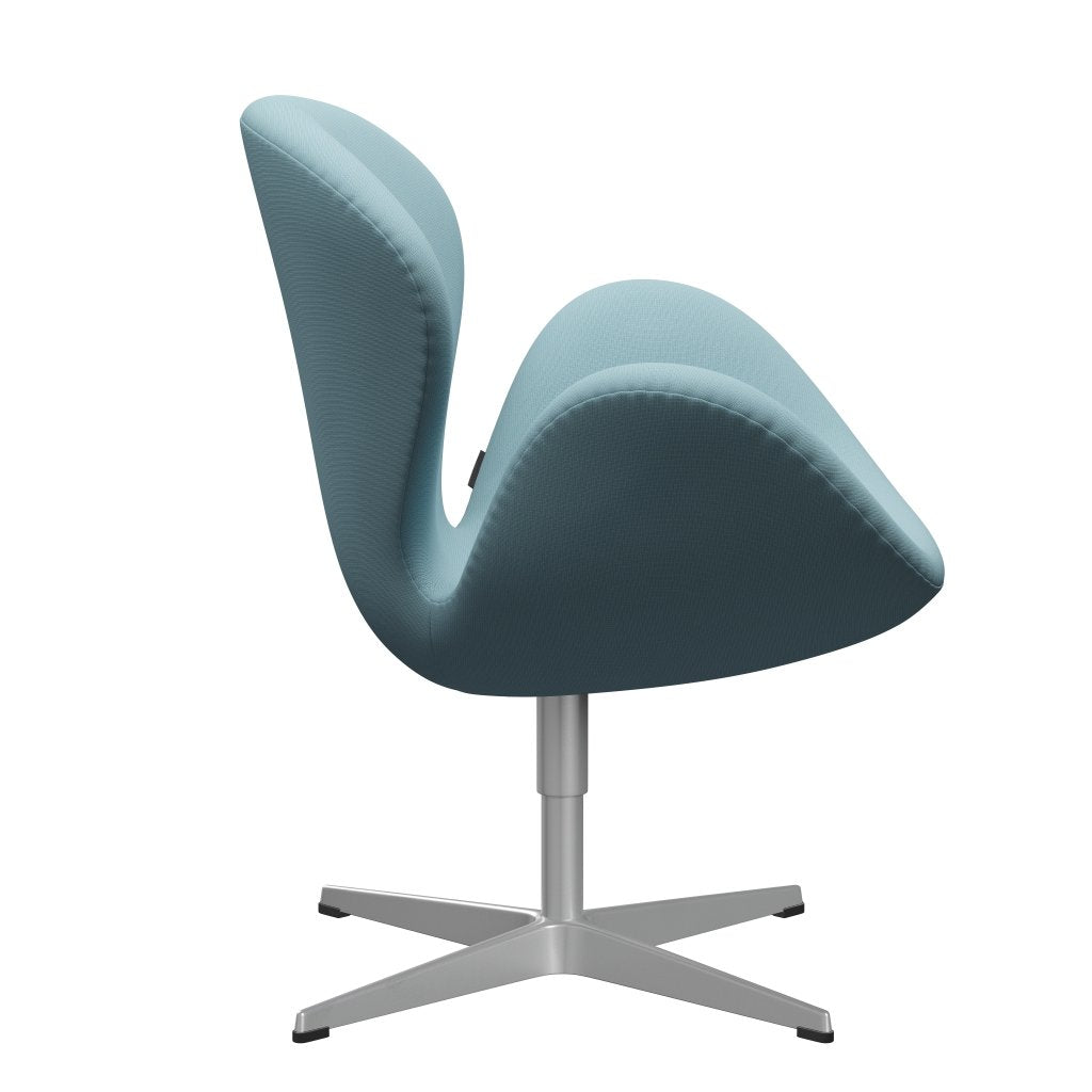 Fritz Hansen Swan Lounge Chair, stříbrná šedá/sláva tyrkysové světlo