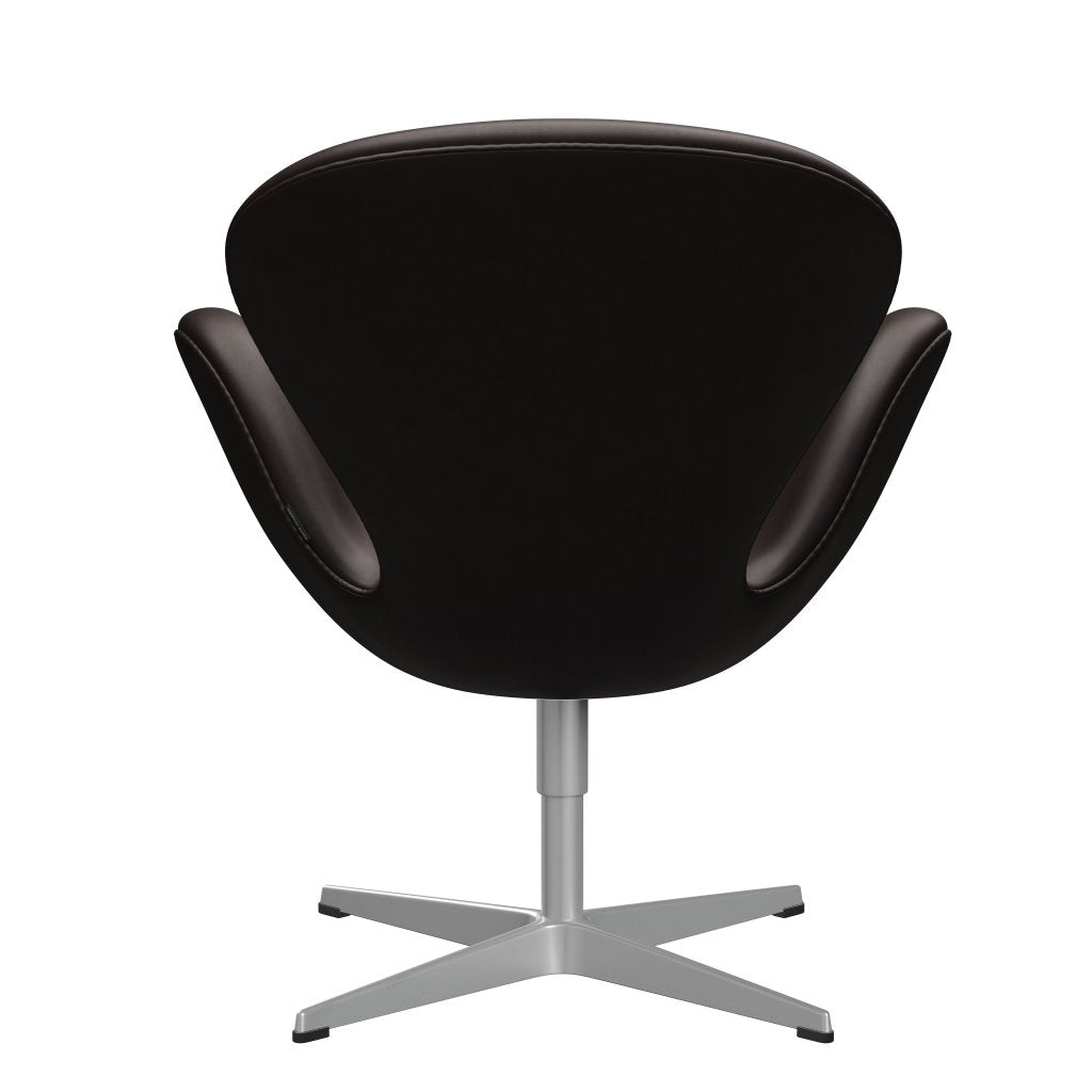 Fritz Hansen Swan Lounge Chair, Silver Grey/Grace tmavě hnědá