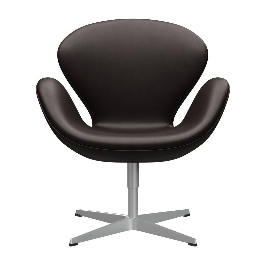 Fritz Hansen Swan Lounge Chair, Silver Grey/Grace Dark Brown