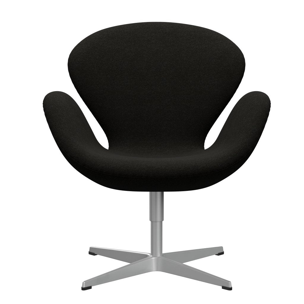 Fritz Hansen Swan Lounge Chair, Silver Grey/Hallingdal Brown/Dark Grey