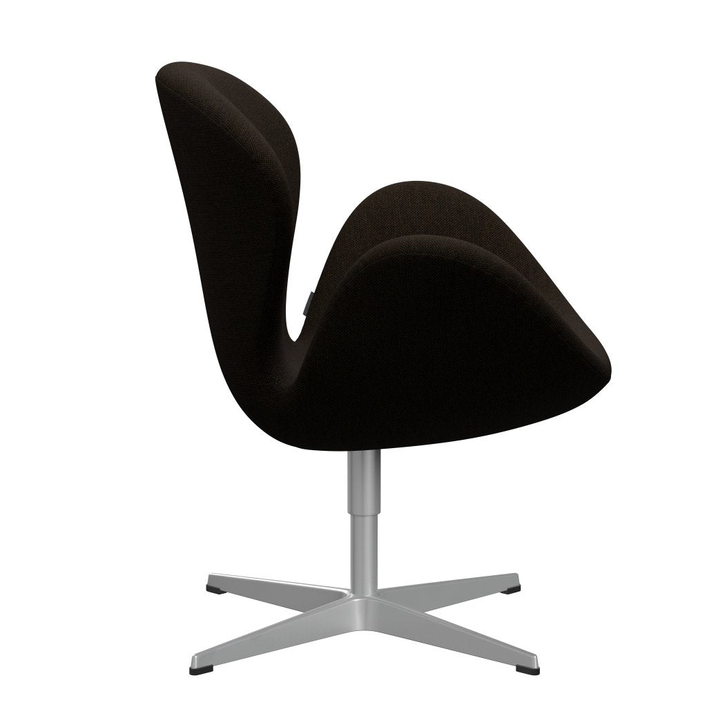 Fritz Hansen Swan Lounge Chair, Silver Grey/Hallingdal Black/Brown