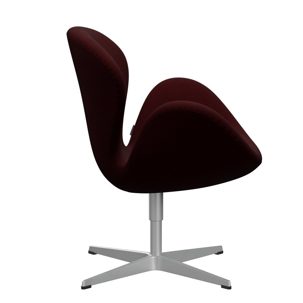 Fritz Hansen Swan Lounge Chair, Silver Grey/Hallingdal Wine Red