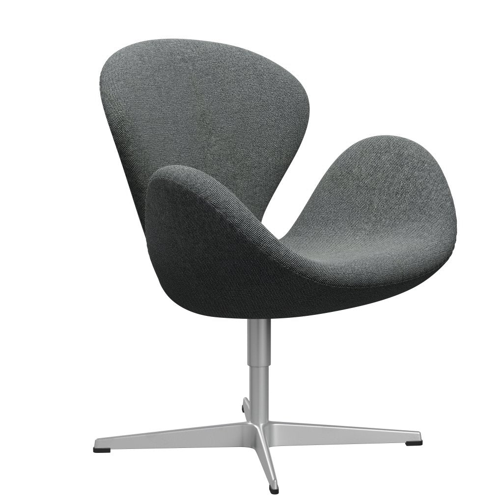 Fritz Hansen Swan Lounge Chair, Silver Grey/Hallingdal White/Brown