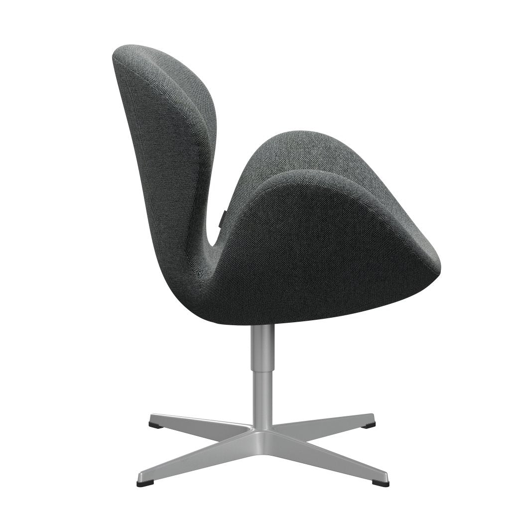 Fritz Hansen Swan Lounge Chair, Silver Grey/Hallingdal White/Brown