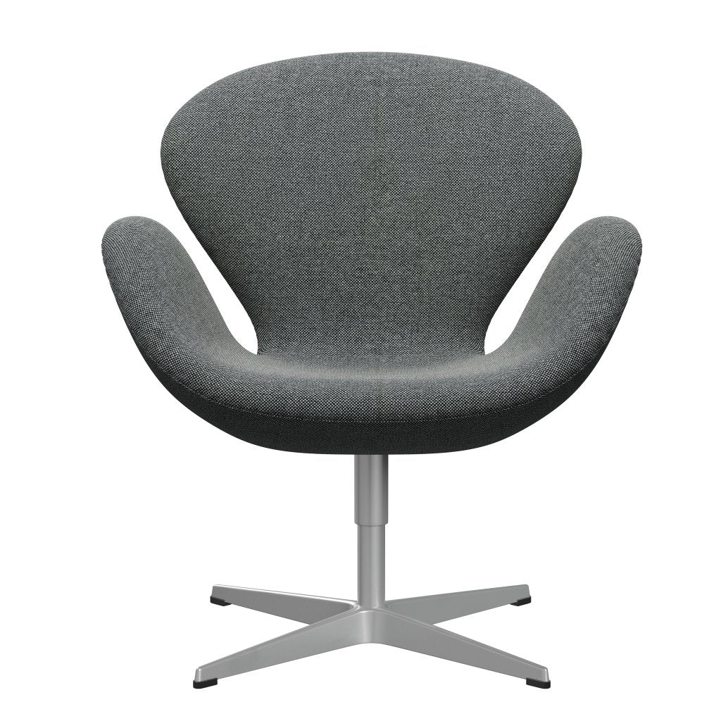 Fritz Hansen Swan Lounge Chair, Silver Grey/Hallingdal White/Brown