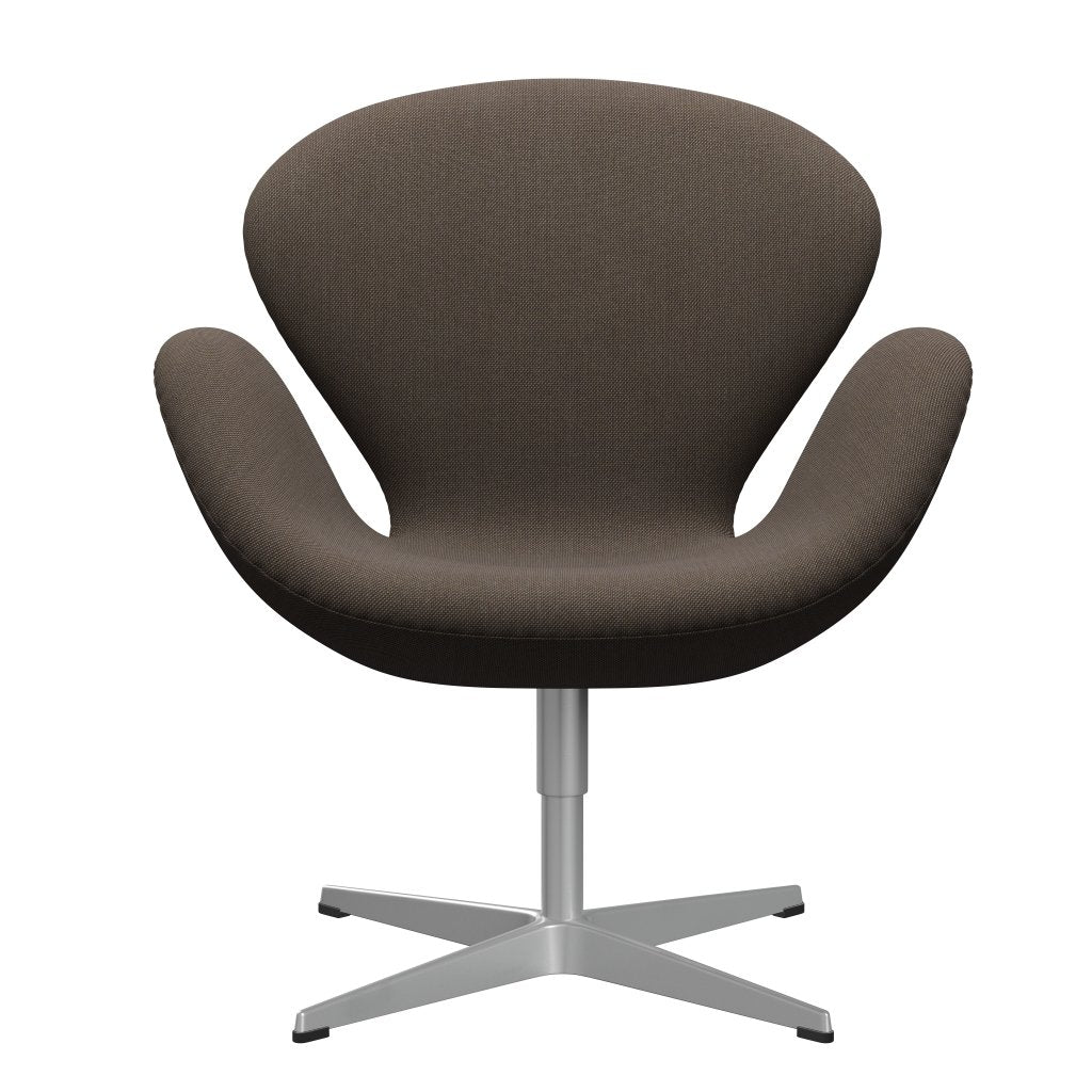 Fritz Hansen Swan Lounge Chair, Silver Grey/Steelcut Trio Grey/Brown