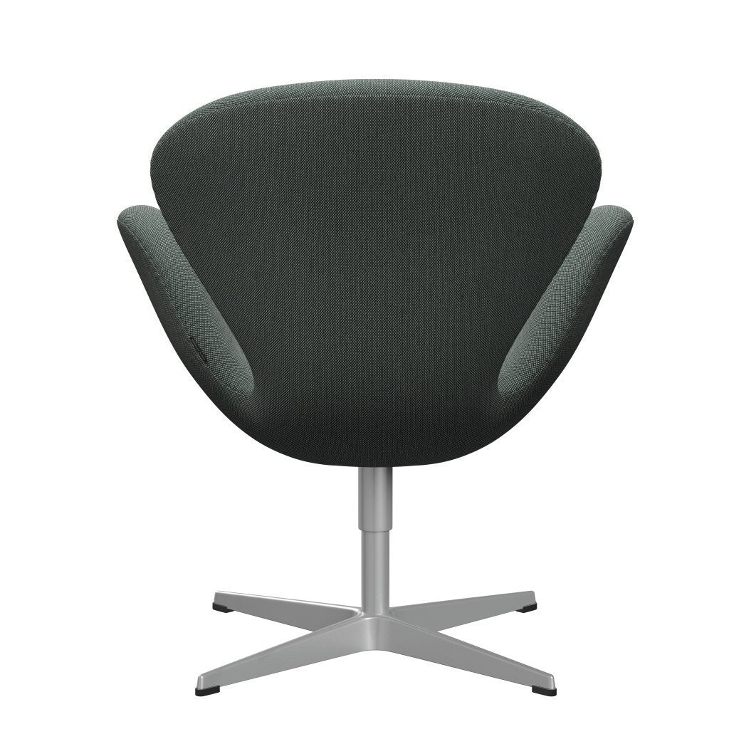 Fritz Hansen Swan Lounge Chair, Silver Grey/Steelcut Trio White/Dark Green